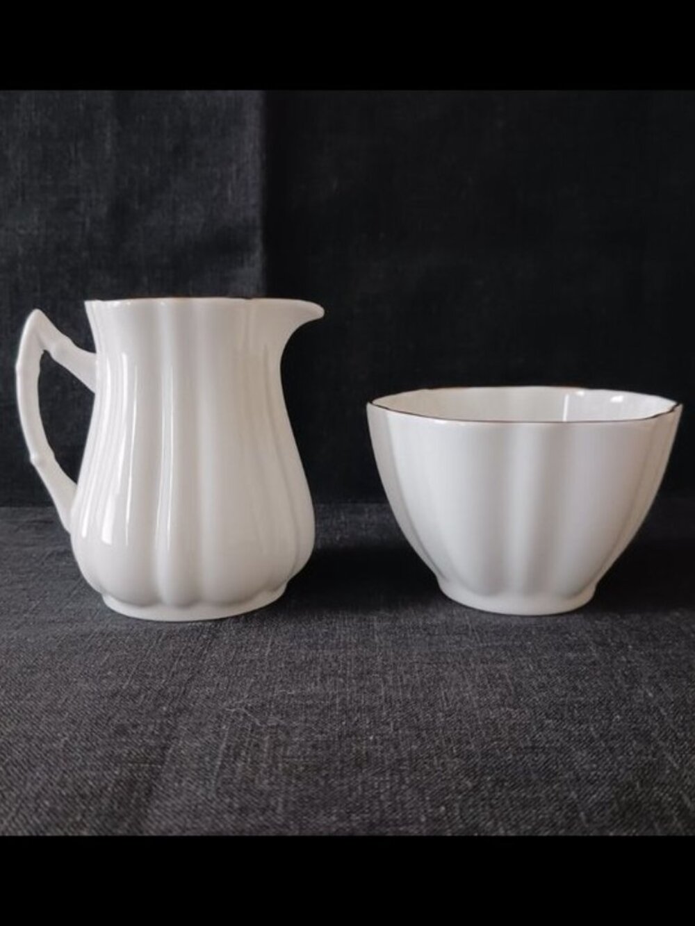 Royal Victoria English Fine Bone China Individual Size Creamer and Sugar Set